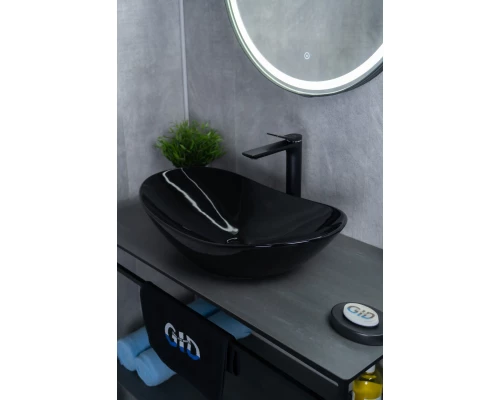 Раковина Gid BL9811 53349 накладная черная глянцевая 61x37x15