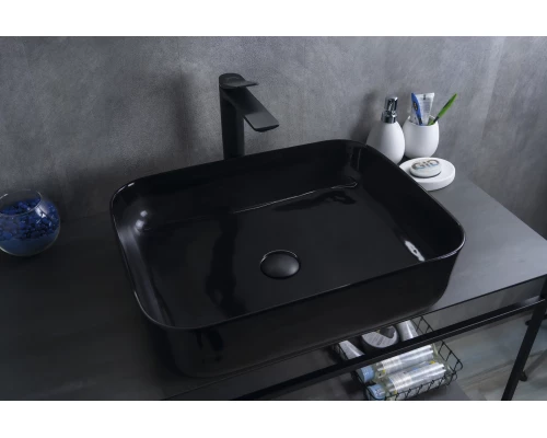 Раковина Gid BL1304 53351 накладная черная глянцевая 50x39x13