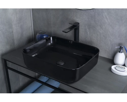 Раковина Gid BL1304 53351 накладная черная глянцевая 50x39x13