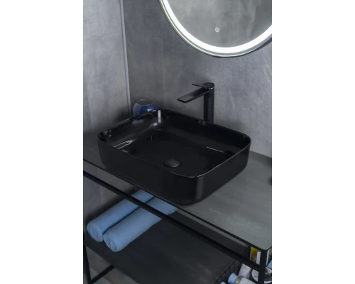 Раковина Gid BL1304 53351 накладная черная глянцевая 50x39x13