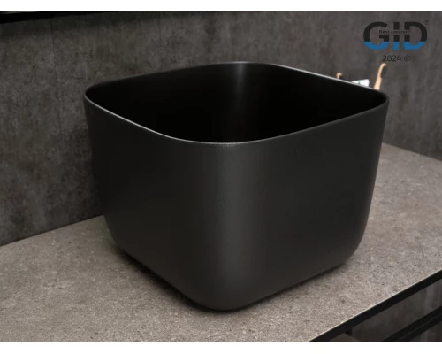 Раковина Gid N9301bg 53356 накладная черная графит 36x36x25.5