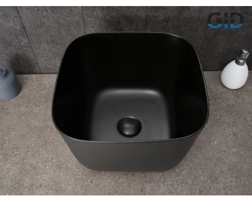 Раковина Gid N9301bg 53356 накладная черная графит 36x36x25.5