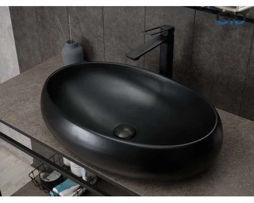 Раковина Gid Bm9030a 53371 накладная черная матовая 60x41x15