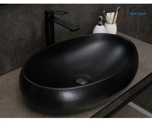 Раковина Gid Bm9030a 53371 накладная черная матовая 60x41x15