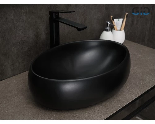 Раковина Gid Bm9030b 53372 накладная черная матовая 48x34x15