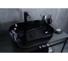 Раковина Gid BL1302 53347 накладная черная глянцевая 50x40x14