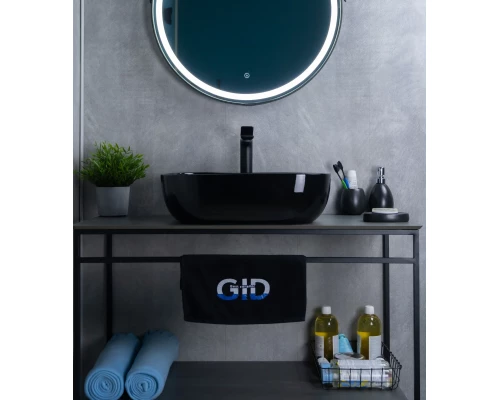 Раковина Gid BL1302 53347 накладная черная глянцевая 50x40x14