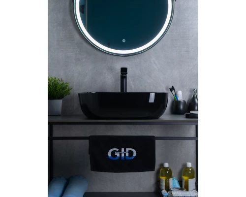 Раковина Gid BL1302 53347 накладная черная глянцевая 50x40x14