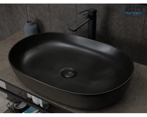 Раковина Gid Bm1348 53355 накладная черная матовая 61x41x13.5