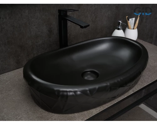Раковина Gid Bm777 53357 накладная черная матовая 60x39x13.5