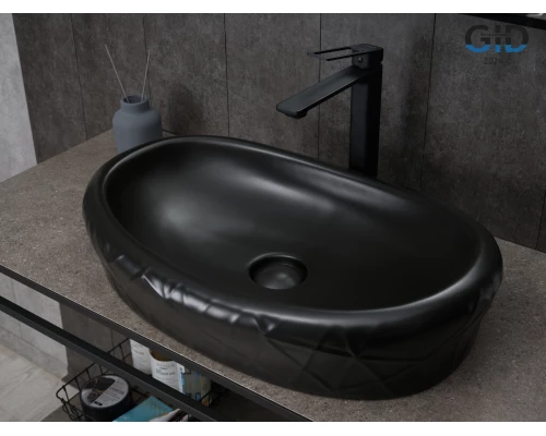 Раковина Gid Bm777 53357 накладная черная матовая 60x39x13.5