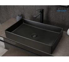 Раковина Gid Bm9496 53363 накладная черная матовая 60.5x37x11