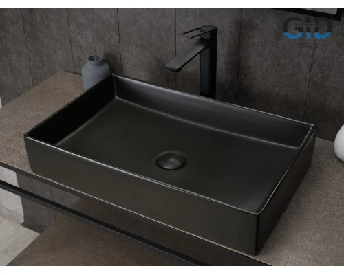 Раковина Gid Bm9496 53363 накладная черная матовая 60.5x37x11