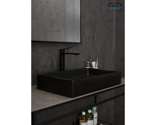 Раковина Gid Bm9496 53363 накладная черная матовая 60.5x37x11