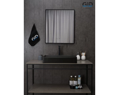 Раковина Gid Bm9496 53363 накладная черная матовая 60.5x37x11