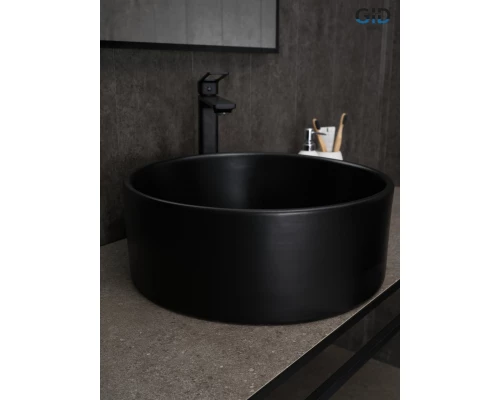 Раковина Gid Bm9011 53368 накладная черная матовая 40x40x15