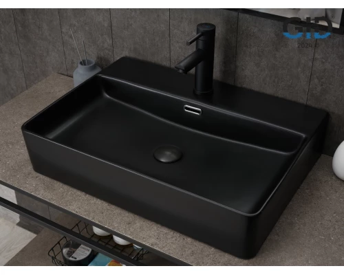 Раковина Gid Bm9256 53375 накладная черная матовая 60x42x14