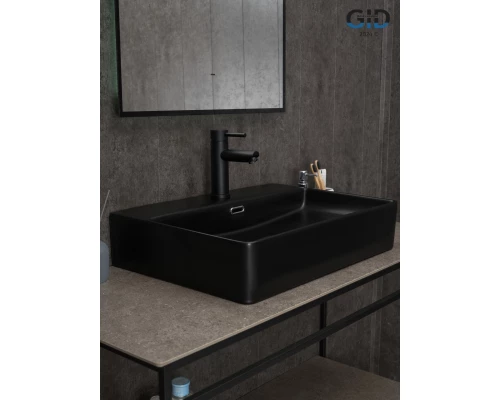 Раковина Gid Bm9256 53375 накладная черная матовая 60x42x14