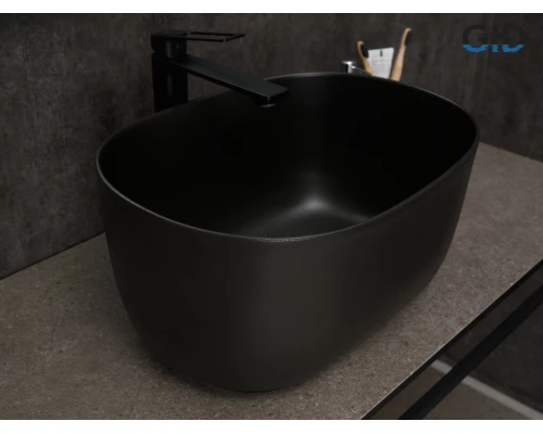 Раковина Gid N9302bg 53377 накладная черная графит 45x32x22