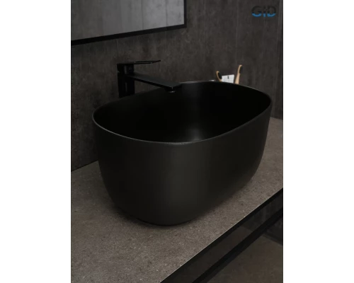Раковина Gid N9302bg 53377 накладная черная графит 45x32x22