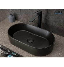 Раковина Gid N9020bg 53379 накладная черная  графит 52.5x30.5x11.5