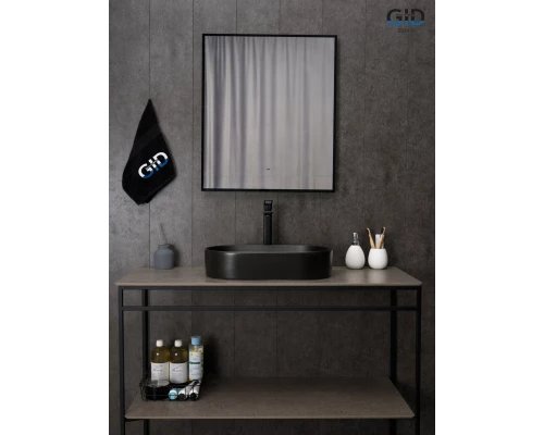 Раковина Gid N9020bg 53379 накладная черная  графит 52.5x30.5x11.5