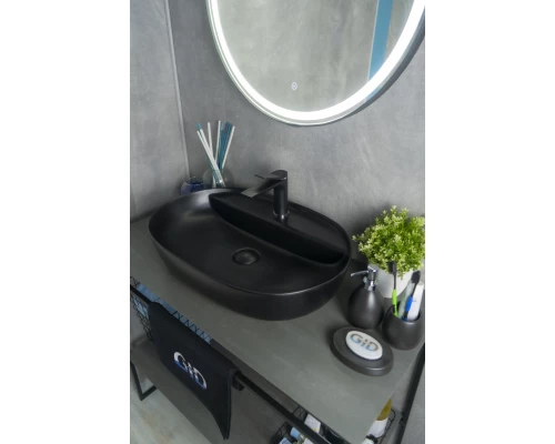 Раковина Gid Bm1346 53345 накладная черная матовая 61x41x14