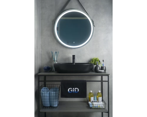 Раковина Gid Bm1346 53345 накладная черная матовая 61x41x14