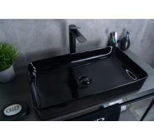 Раковина Gid BL9396 53346 накладная черная глянцевая 60x34x11