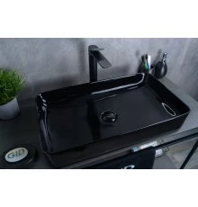 Раковина Gid BL9396 53346 накладная черная глянцевая 60x34x11
