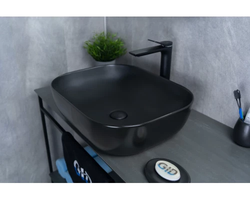 Раковина Gid Bm1302 53348 накладная черная матовая 50x40x14