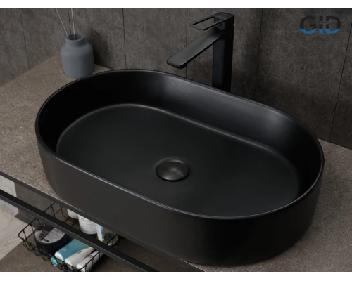 Раковина Gid Bm1479 53354 накладная черная матовая 61x38.5x12
