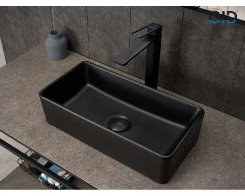Раковина Gid Bm1104 53359 накладная черная матовая 46x23x12