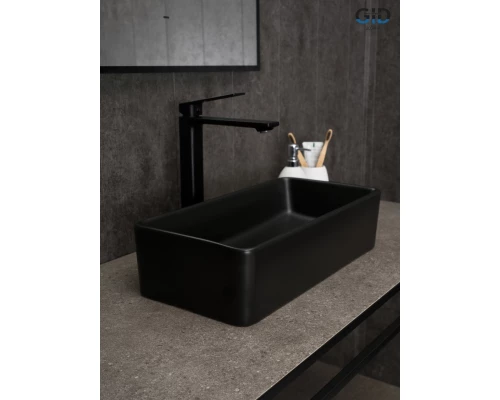 Раковина Gid Bm1104 53359 накладная черная матовая 46x23x12