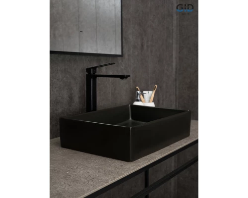 Раковина Gid Bm1204 53360 накладная черная матовая 45x32x11