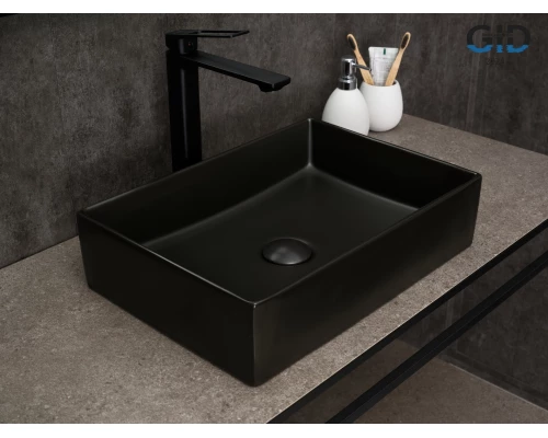 Раковина Gid Bm1204 53360 накладная черная матовая 45x32x11