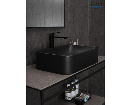 Раковина Gid Bm9598 53365 накладная черная матовая 61x38x15