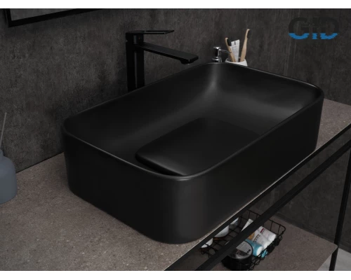 Раковина Gid Bm9598 53365 накладная черная матовая 61x38x15