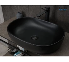 Раковина Gid Bm9026a 53369 накладная черная матовая 60x40x15