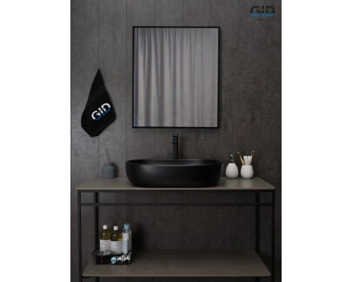 Раковина Gid Bm9026a 53369 накладная черная матовая 60x40x15