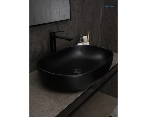 Раковина Gid Bm9026a 53369 накладная черная матовая 60x40x15