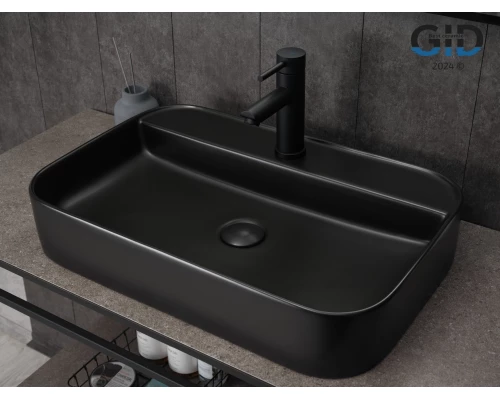Раковина Gid Bm9660 53376 накладная черная матовая 60x40x11