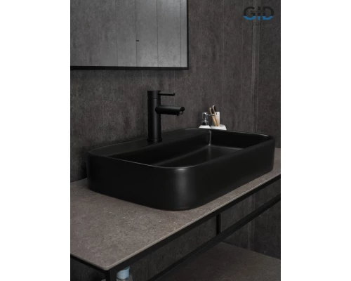 Раковина Gid Bm9660 53376 накладная черная матовая 60x40x11