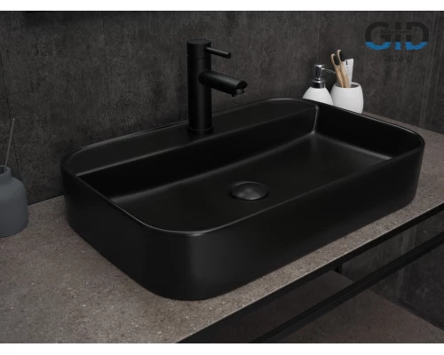Раковина Gid Bm9660 53376 накладная черная матовая 60x40x11