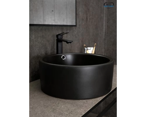 Раковина Gid N9130bg 53382 накладная черная графит 41.5x41.5x16.5