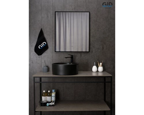 Раковина Gid N9130bg 53382 накладная черная графит 41.5x41.5x16.5