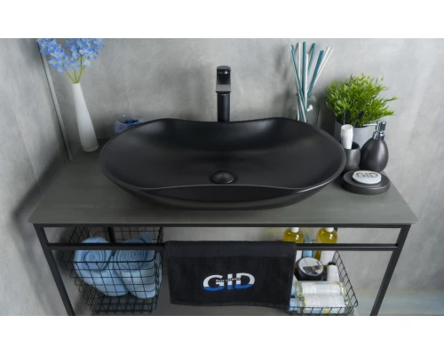 Раковина Gid Bm9175 53333 накладная черная матовая 66.5x41x12