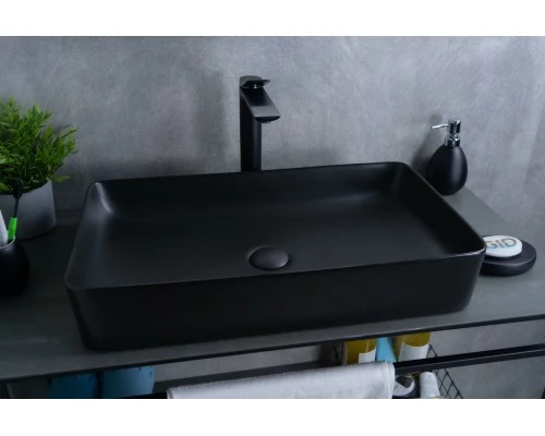 Раковина Gid Bm9396 53344 накладная черная матовая 60x34x11