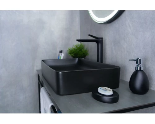 Раковина Gid Bm9396 53344 накладная черная матовая 60x34x11