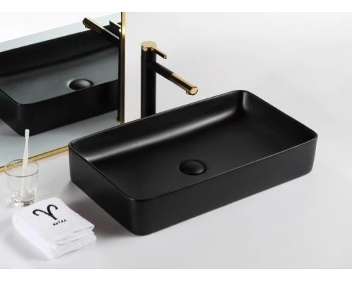 Раковина Gid Bm9396 53344 накладная черная матовая 60x34x11